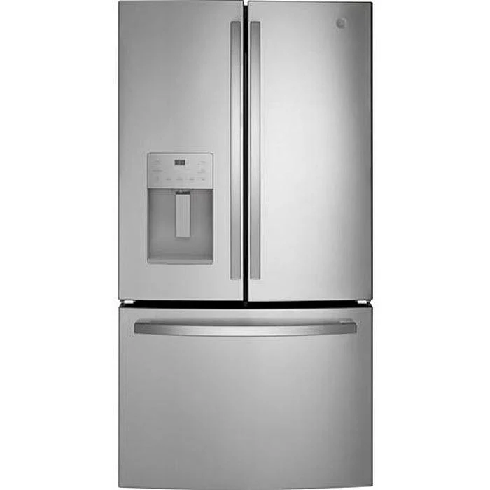 GE Réfrigérateur portes françaises 3-portes amovible de 36 po, 25,6 pi cu avec système Multiflow Air GFE26JYMFS