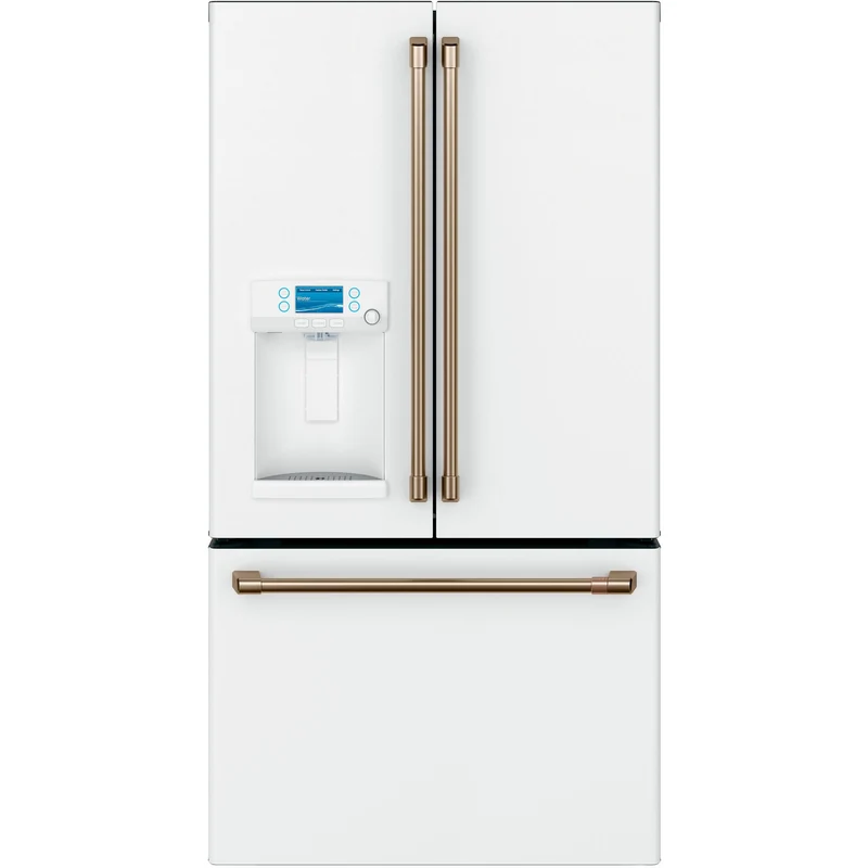 Café Réfrigérateur trois portes avec porte à deux battants à profondeur de comptoir de 36 po, 22,2 pi cu avec distributeur d'eau chaude CYE22TP4MW2