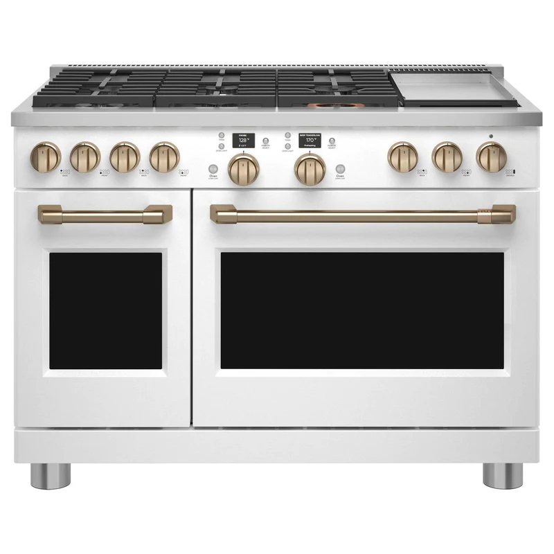 Café Cuisinière amovible à biénergie de 48 po avec 6 brûleurs et plaque chauffante C2Y486P4TW2