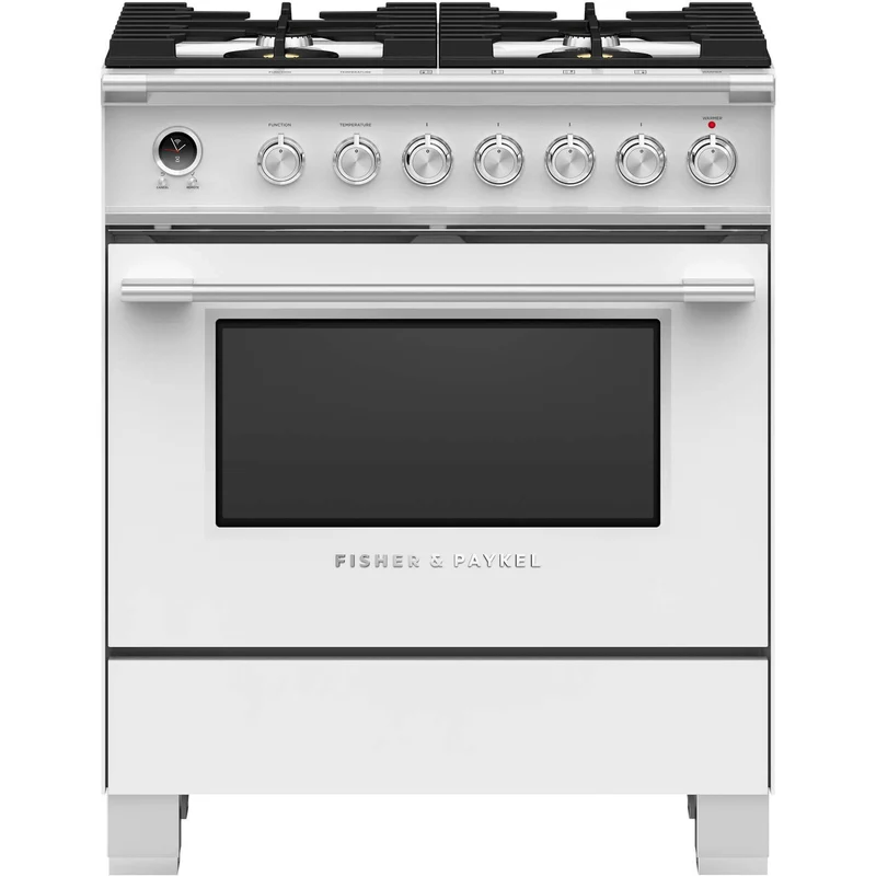 Fisher & Paykel Cuisinière amovible à biénergie de 30 po avec tiroir chauffant OR30SCG6W1