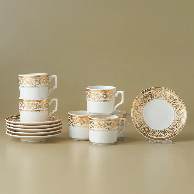 Karaca Nur Service à Café en Porcelaine, 6 Personnes, 100 ml