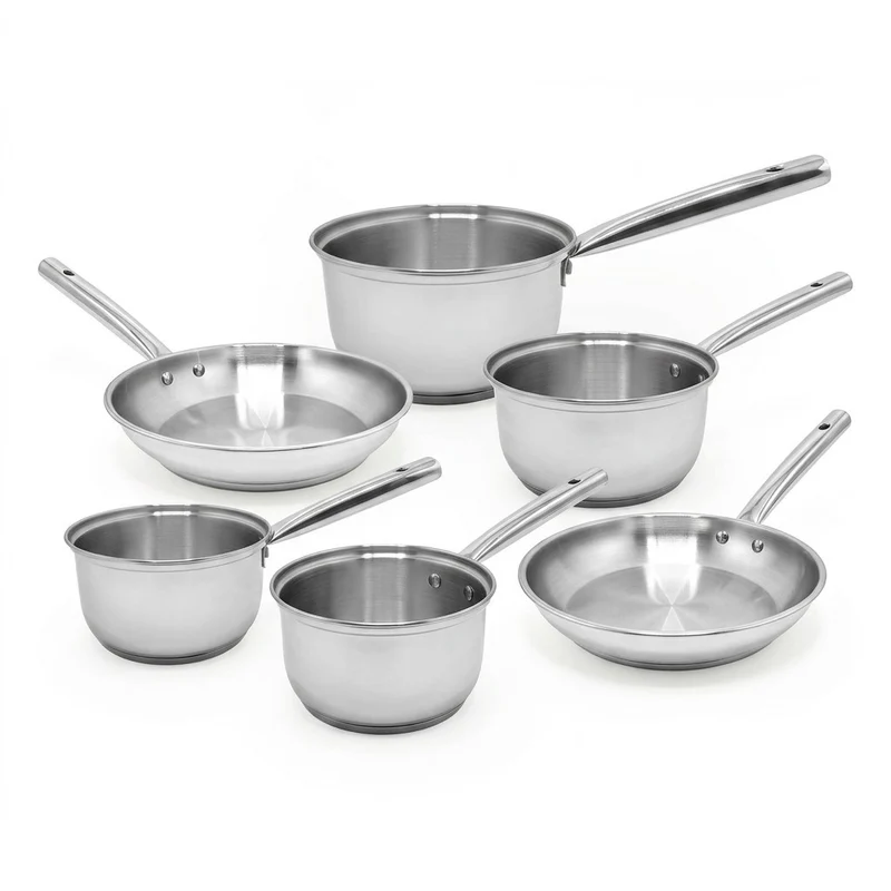 Lot de 4 casseroles 16/18/20/22 cm et 2 poêles en inox 20/24 cm Fackelmann Rhona