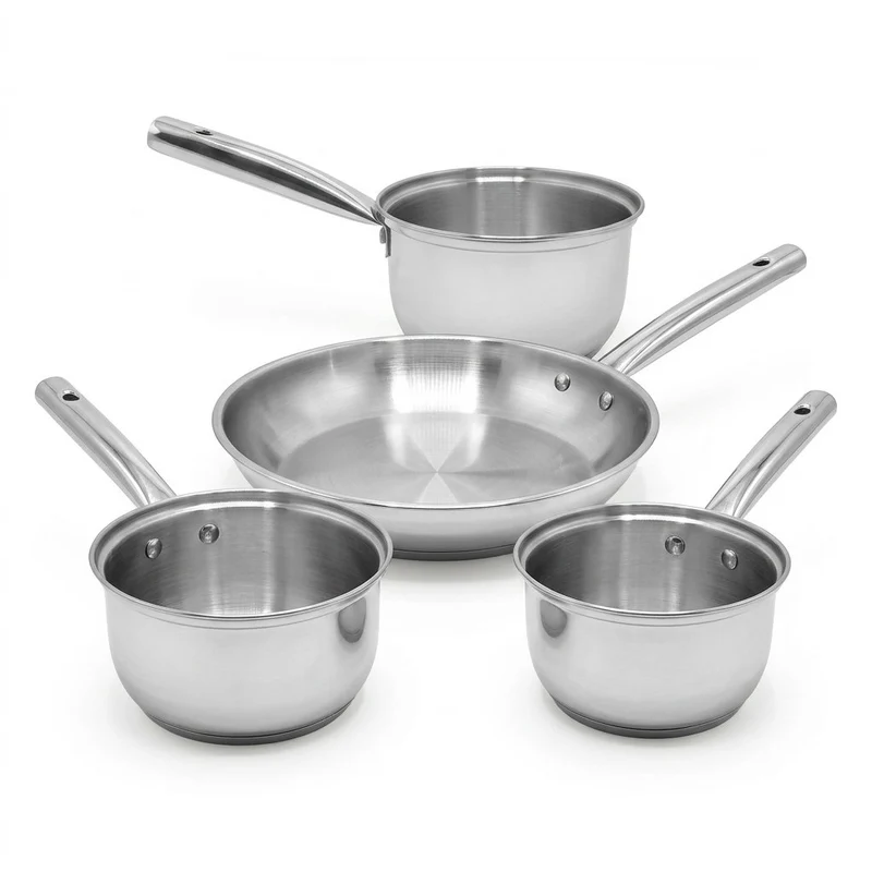 Lot de 3 casseroles 18/20/22 cm et poêle en inox 28 cm Fackelmann Rhona