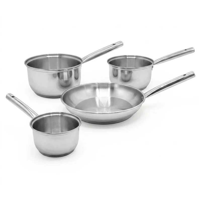 Lot de 3 casseroles 18/20/22 cm et poêle 24 cm en inox Fackelmann Rhona