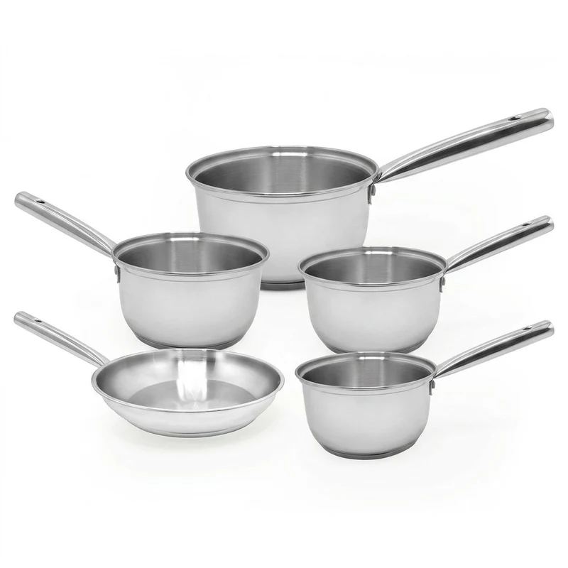 Lot de 4 casseroles 16/18/20/22 cm et 1 poêle en inox 20 cm Fackelmann Rhona