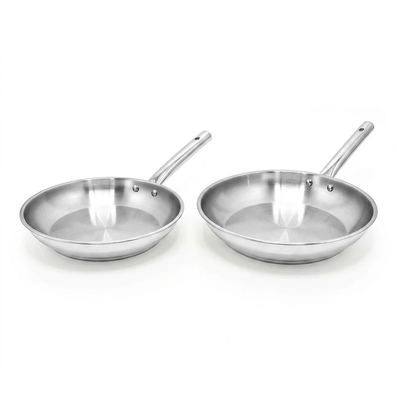 Lot de 2 poêles à frire 24 cm et 28 cm en inox Fackelmann Rhona