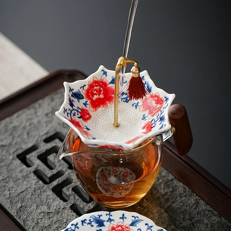 Passoire à thé porcelaine ombrelle bleu et blanc, 39,95 EUR