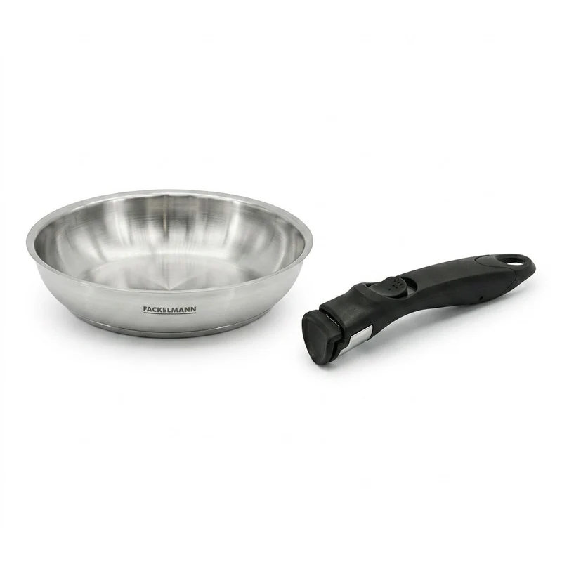 Poêle de cuisson 20 cm en inox et manche amovible Fackelmann InoGrip avec accessoires