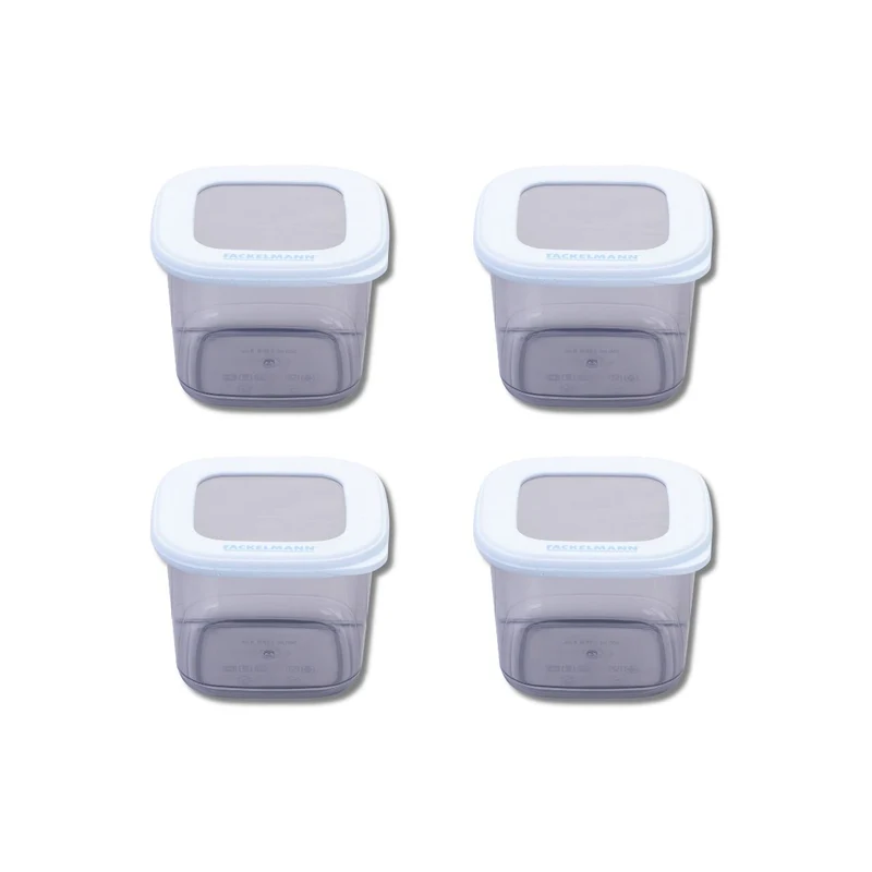Lot de 4 boîtes hermétiques 0,55L avec 4 ustensiles de cuisine Fackelmann Storage