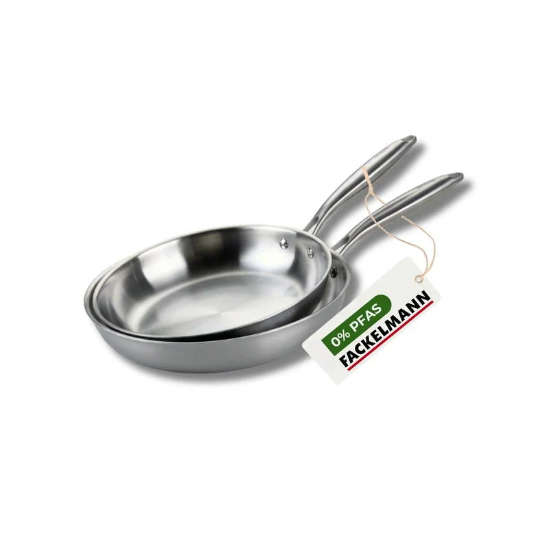Set de 2 poêles de cuisson 24/26 cm en inox sans PFAS Fackelmann Vita3