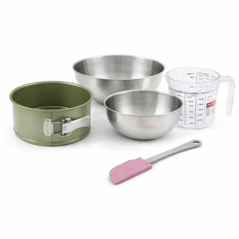 Set de 5 ustensiles de pâtisserie moule à gâteaux bols spatule et verre doseur Zenker Green Vision