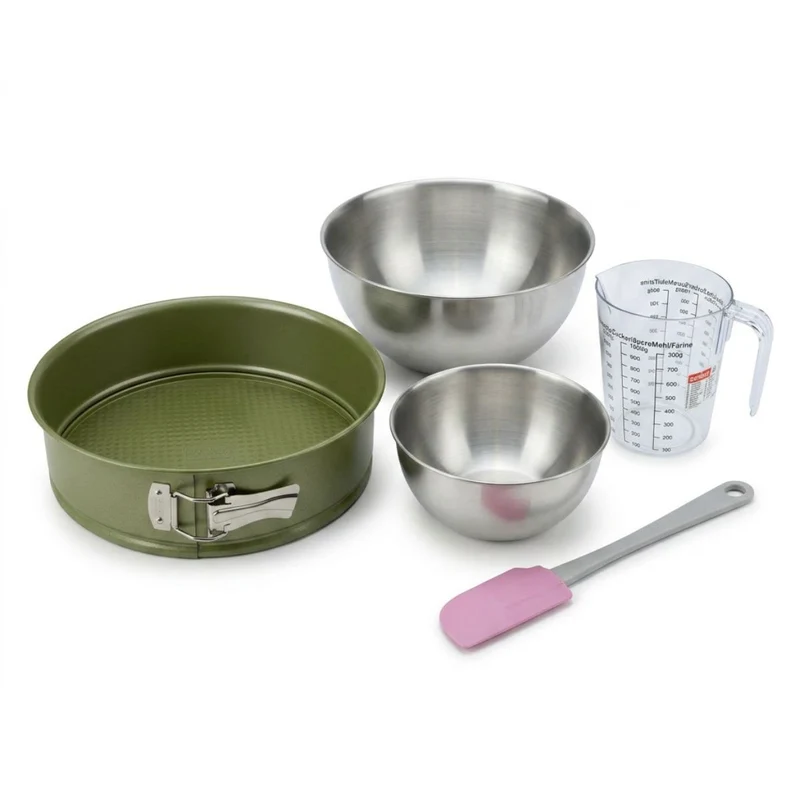 Set de 5 ustensiles de pâtisserie moule à gâteaux bol spatule pâtisserie et verre doseur Zenker Green Vision