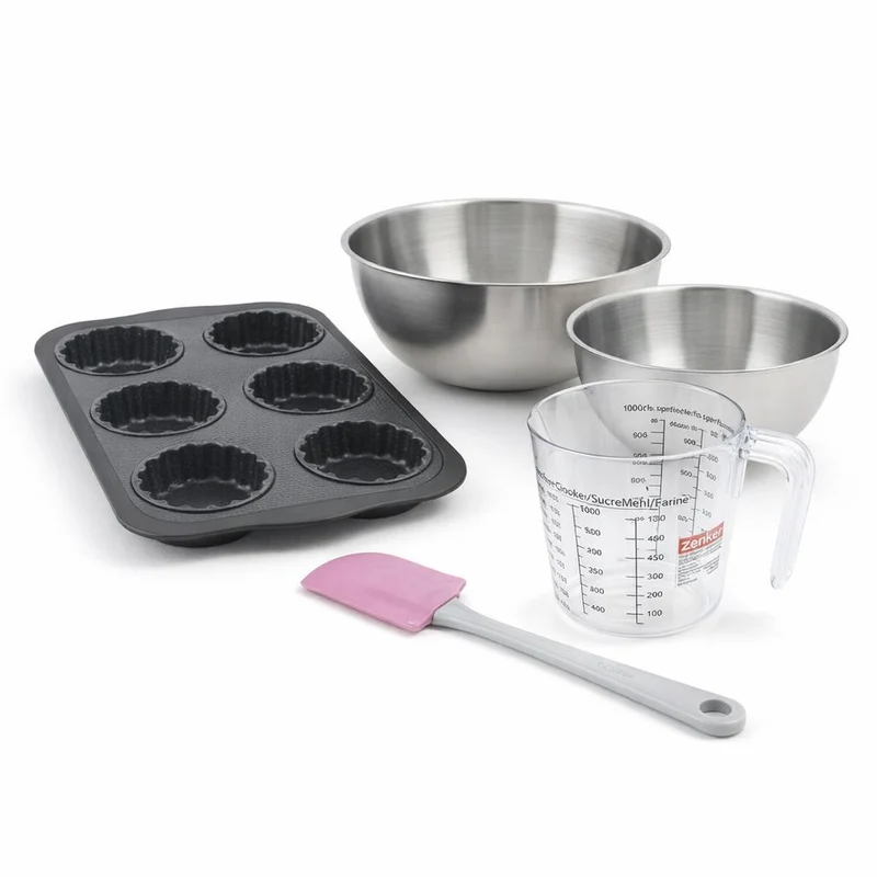 Set de 5 ustensiles de pâtisserie moule à gâteaux bol spatule et verre doseur Silicone fibre de verre Silicone fibre de verre Zenker Silicone fibre de verre