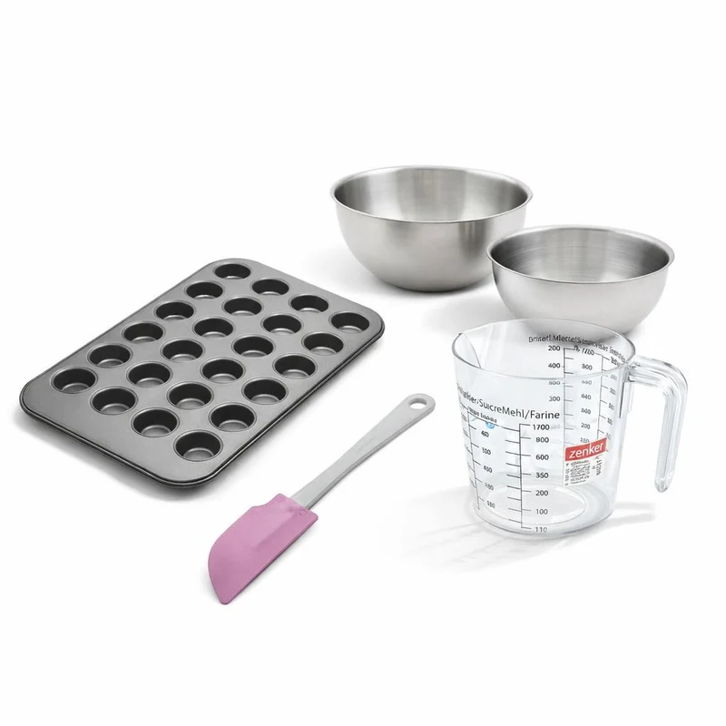 Set de 5 ustensiles de pâtisserie moule à gâteaux bol spatule et verre doseur Black metallic Black mettallic Zenker Black mettallic