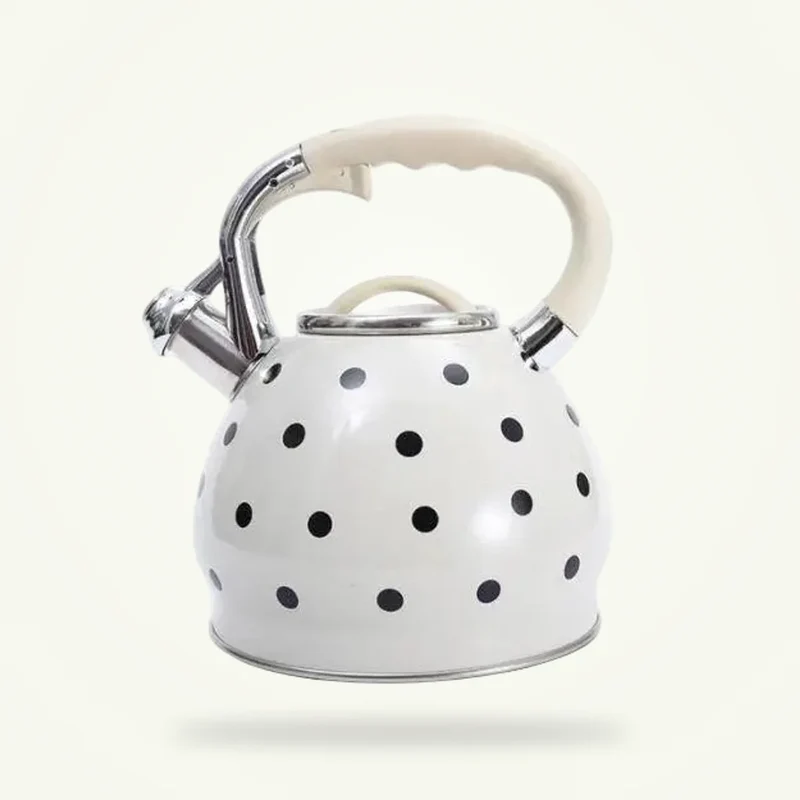 Bouilloire Blanche Vintage à Pois