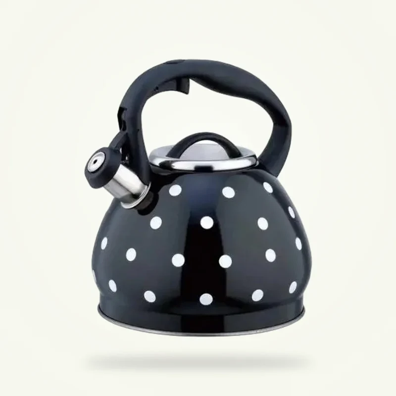 Bouilloire Noire Vintage à Pois